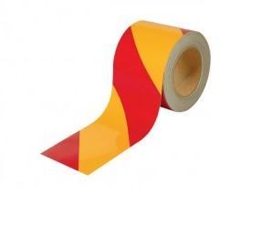 CLASS 2 REFLECTIVE S/A TAPE-RED/YEL 100MM X 45.7M