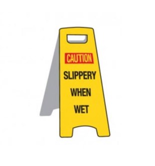 FLOOR STAND SIGN-CAUTION SLIPPERY WHEN WET-670MM