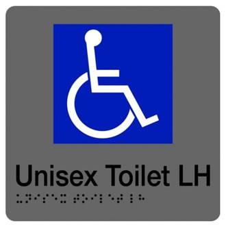 BRAILLE ACCESSIBLE TOILET SIGN - LEFT HAND