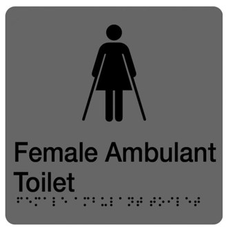 BRAILLE FEMALE AMBULANT TOILET SIGN