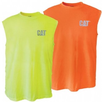 CAT WORKWEAR 1510310 HI VIS POLY SLEEVELESS TEE