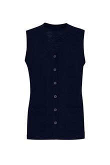 BIZ CARE CK961LV WOMENS BUTTON FRONT KNIT VEST