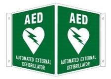 EMERGENCY AED OFF THE WALL 3D SIGN