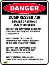 DANGER - COMPRESSED AIR SIGN