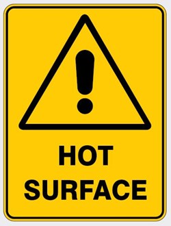 WARNING - HOT SURFACE SIGN