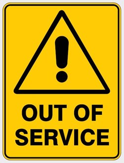 WARNING - OUT OF SERVICE SIGN