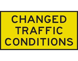 CHANGED TRAFFIC CONDITIONS ROAD SIGN - BOXED EDGE