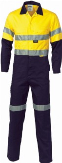 WORKCRAFT WC3070 REFLECTIVE HI VIS LIGHT WEIGHT DRILL COVERALLS