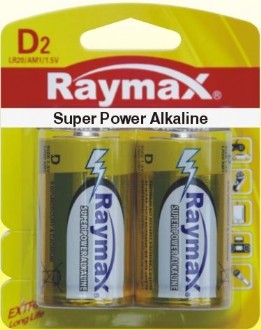 RAYMAX D CELL SUPER POWER ALKALINE BATTERY-2/PKT