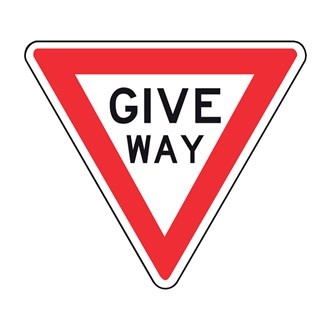 GIVE WAY R1-2 REGULATORY ROAD SIGN-ALUMINIUM