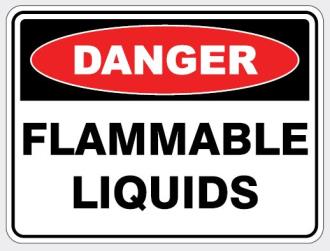 DANGER - FLAMMABLE LIQUIDS SIGN