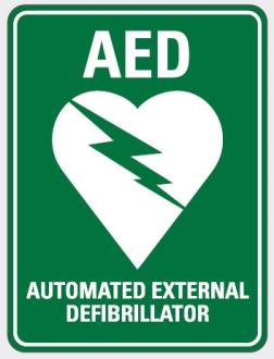 EMERGENCY - AED (AUTOMATED EXTERNAL DEFIBRILLATOR) SIGN