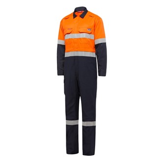 HARD YAKKA Y00055 SHIELDTEC FR/ARC RATED HI VIS TWO TONE COVERALL WITH FR TAPE